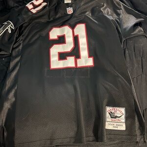 Black Football Jersey with Red and White Accents
